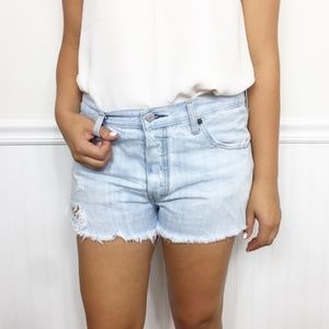 Levi’s Light Wash High Rise Distressed Jean Shorts